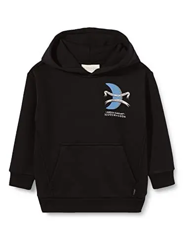 Produktbild: Scotch & Soda Mädchen 'Amelia Earheart' Artwork Hoodie Contains Organic Cotton Kapuzenpullover, Black 0008, 116 EU
