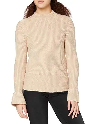 Produktbild: Scotch & Soda Maison Damen Cosy Knit with Tonal Press Buttons at Shoulders Pullover, Rosa (Pearl Pink 2455), Small