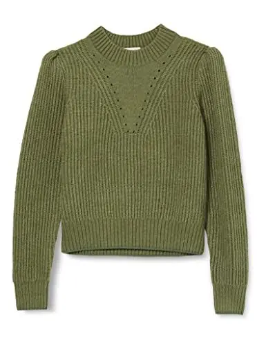 Produktbild: Scotch & Soda Maison Damen Fuzzy Knitted Sweater with Puffy Sleeves Pullover, Army 0115, S