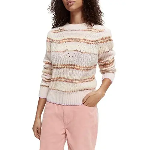 Produktbild: Scotch & Soda Maison Damen Fuzzy Knitted Sweater with Puffy Sleeves Pullover, Combo X 0603, XS