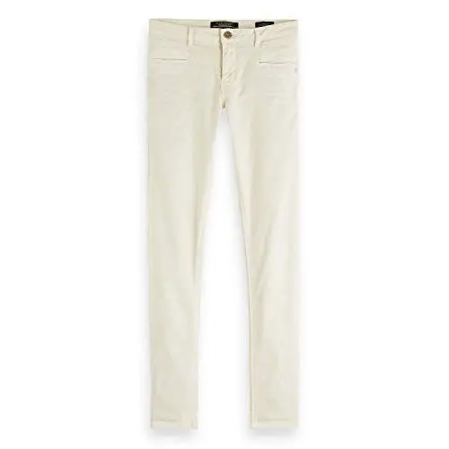 Produktbild: Scotch & Soda Maison Damen La Bohemienne Skinny fit Pants in Soft Tencel Quality Hose, Weiß (Antique White 0402), 28W / 30L