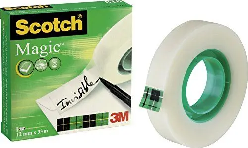 Produktbild: Scotch M8101233 Klebeband Magic 810 Zellulose Acetat, unsichtbar, beschriftbar, 33 m x 12 mm, 24 Stück