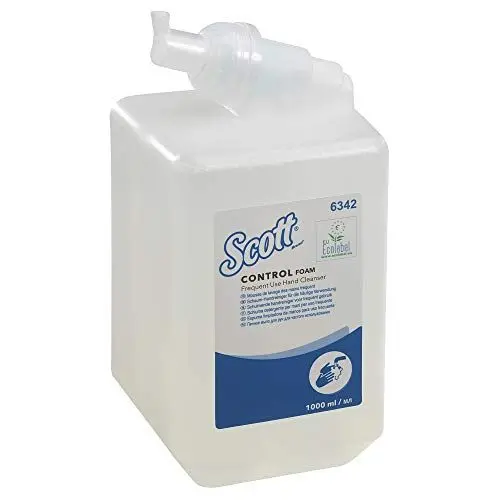 Produktbild: Scott Control Schaumhandseife 6342, unparfümierte Handseife für häufige Verwendung, 6 Kassetten farbloser Handreiniger x 1 Liter (insges. 6 l)