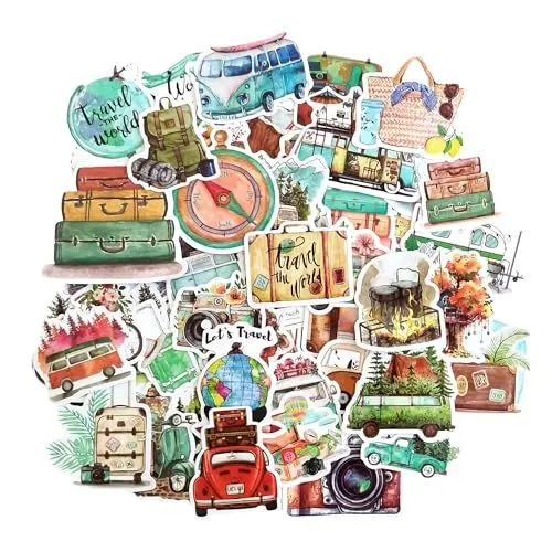 Produktbild: Scrapbook zubehör sticker set reisen laptop sticker aesthetic sticker album reisen aufkleber scrapbook travel stickers koffer sticker vinyl sticker helm aufkleber sticker erwachsene fotoalbum sticker
