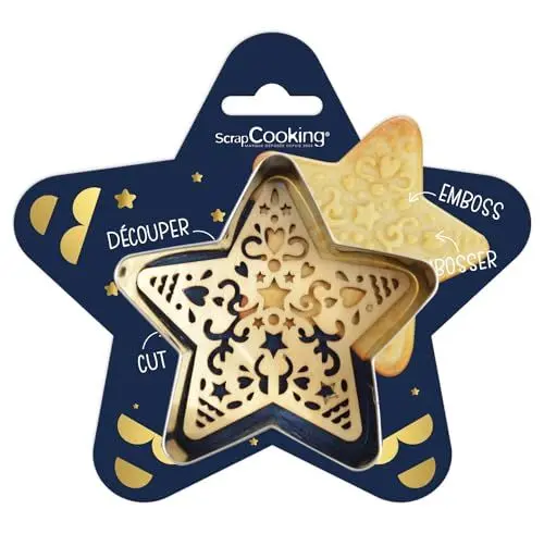 Produktbild: ScrapCooking - Ausstechformen + Prägeschablone aus Edelstahl für Kekse in Relief – Form Zubehör für Backwaren sandgestrahlt – 2090