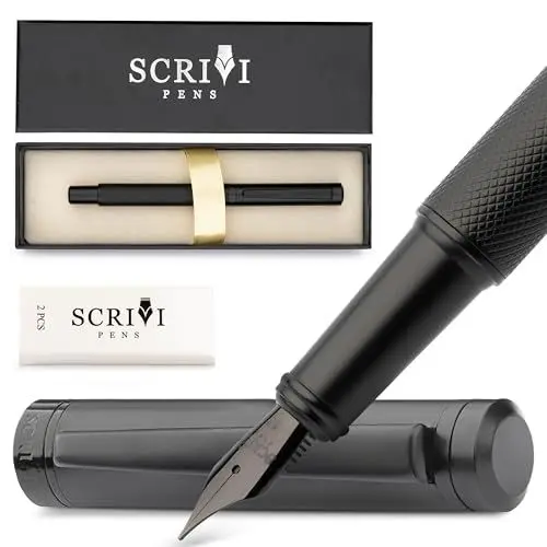 Produktbild: SCRIVI PENS Füllfederhalter Set, (Feine Spitze), Artistry Collection, Geschenketui·· 2 Tintenpatronen, Tintenminen-konverter, Kalligraphie, Glatte Schreibstifte