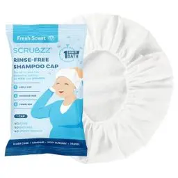 Produktbild: Scrubzz Shampoo-Kappe ohne Ausspülen für ältere und bettlägerige Patienten, spülfreie Shampoo-Kappe für postoperative und Krankenhausaufenthalte, wasserlose Haarwasch-Duschhauben – Kokosnuss-Vanille