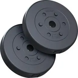 Produktbild: ScSPORTS® Hantelscheiben - 10/15/20/30/40 kg Set, 30/31mm Bohrung, Kunststoff, Schwarz - Hantelscheiben-Set, Gewichtsscheiben, Hantelgewichte, Fitness Scheiben, Gewichte für Hantel (10 KG (2x 5))