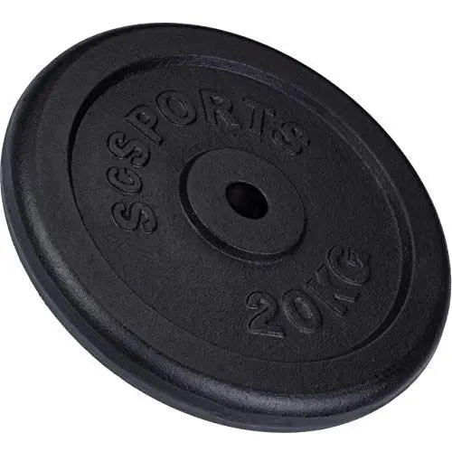 Produktbild: ScSPORTS® Hantelscheiben - Einzeln/Set, Ø 30/31 mm, Gusseisen, Gewichtswahl - Gewichtsscheiben, Hantelscheiben-Set, Hantelgewichte, Fitness Scheiben, Gewichte für Hantel (20 KG (1 x 20 kg))