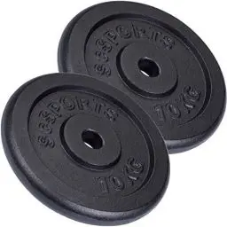 Produktbild: ScSPORTS® Hantelscheiben - Set 15/20/30/40/60kg, 30/31mm Bohrung, Gusseisen, Schwarz - Hantelscheiben-Set, Gewichtsscheiben, Hantelgewichte, Fitness Scheiben, Gewichte für Hantel (20 KG (2 x 10 kg))
