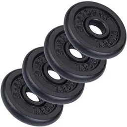 Produktbild: ScSPORTS® Hantelscheiben - Set, 2,5/5/7,5/10kg, Ø 30/31 mm, Gusseisen - Gewichtsscheiben, Hantelscheiben-Set, Hantelgewichte, Fitness Scheiben, Gewichte für Hantel (5 KG (4 x 1.25 kg))