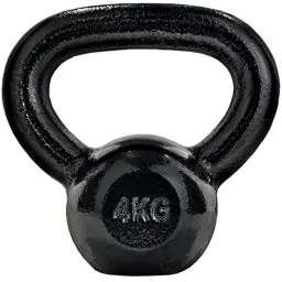 Produktbild: ScSPORTS® Kettlebell - 4/8/12/16/20/24/28 kg, Gusseisen, Hammerschlag, Wasserabweisend, Schwarz - Kugelhantel, Kugelgewicht, Schwunghantel, Rundgewicht für Gym, Krafttraining (4 kg)