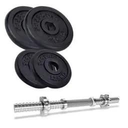 Produktbild: ScSPORTS® Hantelset - 10 kg, Verstellbar, Kurzhantelstange, Hantelscheiben 30/31 mm, Gusseisen - Hantel, Kurzhanteln, Hanteln Set, Kurzhantel, Gewichte, Kurzhantelset, Home Gym