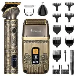 Produktbild: Scttomon T-Blade Haarschneider Elektrische Rasierer für Männer Folienrasierer Bartschneider Männer Grooming Kit Präzisionstrimmer Rasierapparat Barttrimmer Akku