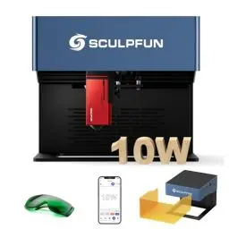 Produktbild: SCULPFUN iCube Pro Max 10W Lasergravurmaschine 10W laser graviermaschine tragbar mit Gravurgenauigkeit von 0,05 mm, Offline-Gravur Lasergravierer mit Rauchfilter für Papier, Holz, Kunststoff