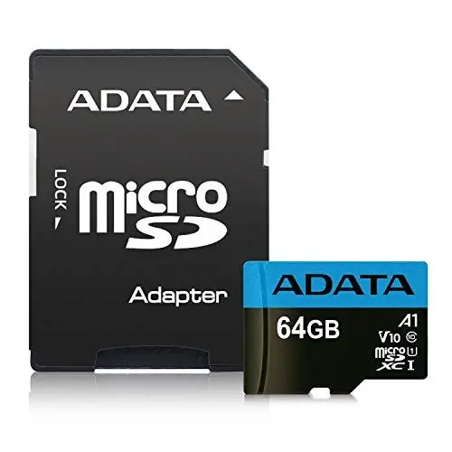 Produktbild: SD MicroSD Card 64GB ADATA SDXC (UHS-I Class 10) m. Ada Retail