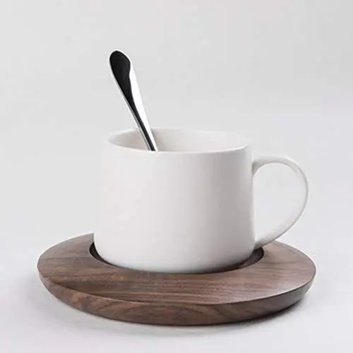 Produktbild: SDFGBNJK Becher Kaffeetassen, Tassen Heller Luxus Rote Keramische Kaffeetasse Keramiktasse Wasser Mit Löffel Becherhalter Tasse Untertasse Mattschwarze,2