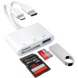 Produktbild: SD-Kartenleser für iPhone/iPad, USB C auf Micro SD TF Speicherkartenleser, USB-C-Anschluss auf SD/TF-Kartenleser-Adapter, Speicherkartenleser für iPhone 15/Pro Max/Pro/Plus/iPad Pro/MacBook Pro/Air