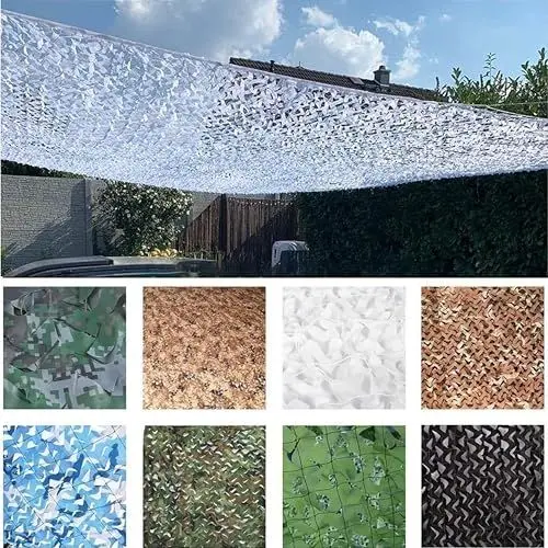 Produktbild: SDLLG 2023 Verdicktes 210D Tarnnetz Camouflage Netz Sonnensegel 2x2m -Weiß Sonnenschutznetze Partydekoration Autoplanen Camping Tarnung Sonnenschutz Netz Sichtschutznetz