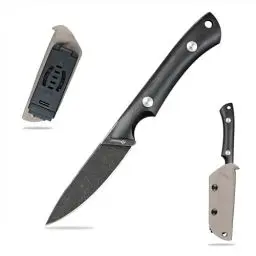 Produktbild: SDOKEDC DC53 Stahl messer Feststehende Klinge mit Kydex Scheide Jagdmesser für Männer EDC Outdoor Camping Survival（Schwarz bis Schwarz）