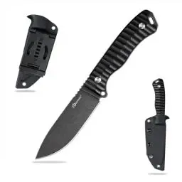 Produktbild: SDOKEDC Feststehende Outdoor Messer, Jagdmesser aus G10 Griff 14C28N Stahl Klinge für Männer EDC Outdoor Camping Survival (Schwarz +schwarz)
