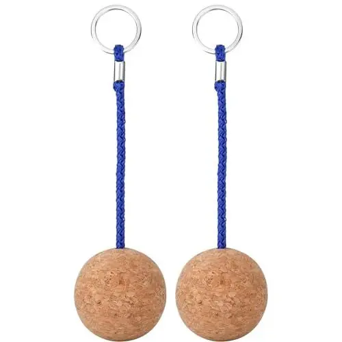 Produktbild: SEA GEAR Schwimmender Schlüsselanhänger aus Kork - extra schwimmfähig - 2 Stück - für Boot, Segeln, SUP, Schwimmen (Blau)