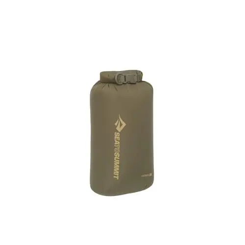 Produktbild: Sea to Summit - Lightweight Dry Bag S 5L - wasserdichte Aufbewahrung - Rollverschluss - Recycling-Gewebe - Befestigung & D-Ring - Wandern & Paddelsport - 16.8 x 14 x 32cm - Olive Green - 50g