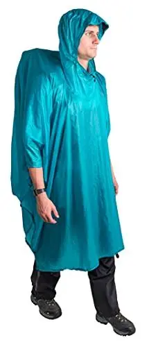 Produktbild: Sea to Summit - Nylon Poncho & Tarp - Leichter & Wasserdichter Regenschutz - Mit Kapuze - Schützt großen Rucksack - Zeltplane für 2 Personen - Wandern - Blue - 400 g
