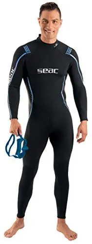 Produktbild: SEAC Feel Man 3 mm, Ultra-elastischer, einteiliger 3 mm Neoprenanzug mit Reißverschluss für Unterwasser-Speerfischen, Schnorcheln und Freitauchen