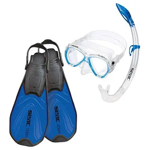 Produktbild: Seac Jungen Set Zoom Schnorchelset Taucherbrille Mit Schnorchel Und Flossen, blau, 36-38