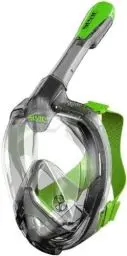 Produktbild: Seac Magica, Schnorchelmaske Vollgesichtsmaske Anti-Beschlag System mit einem weichen Maskenkörper, Dry Top Schnorchel mit Auslassventil, grau/grün, L/XL