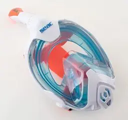 Produktbild: Seac Magica, Schnorchelmaske Vollgesichtsmaske Anti-Beschlag System mit einem weichen Maskenkörper, Dry Top Schnorchel mit Auslassventil, weiß/orange, XS/S