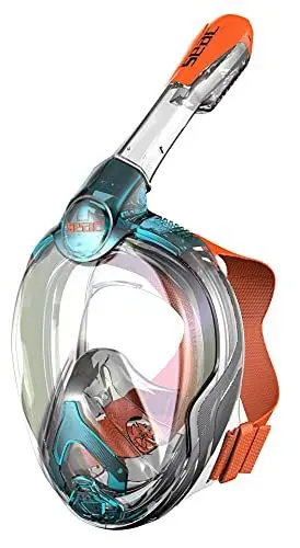 Produktbild: Seac Magica, Schnorchelmaske Vollgesichtsmaske Anti-Beschlag system mit einem weichen Maskenkörper, Dry Top Schnorchel mit Auslassventil, blau, JUNIOR