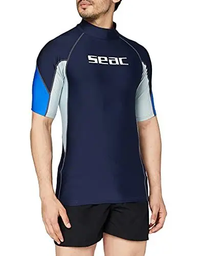 Produktbild: SEAC RAA Short Evo Man, Rash Guard UV-Schutz-Shirt zum Schnorcheln und Schwimmen Kurzarm für Herren, blau, XXXXL