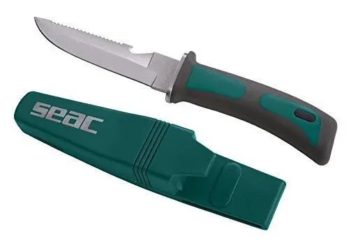 Produktbild: Seac Sub Bat Scuba Messer aus gehärtetem Edelstahl – Klinge 12 cm, grün