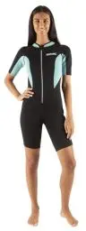 Produktbild: Seac Women's Look Lady Neoprenshorty zum Schnorcheln, Tauchen und für Wasseraktivitäten für Kinder, 2,5 mm Neopren, schwarz/hellblau, S