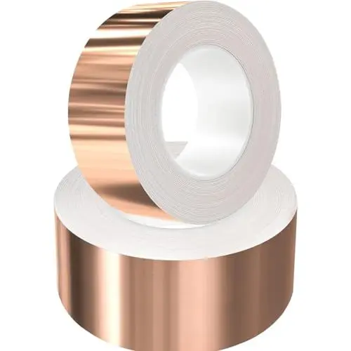Produktbild: Seachrgif Kupferband gegen Schnecken 70mm x 20M Schneckenschutz Kupferband,Kupferfolie Selbstklebend,Schneckenschutz Hochbet, Electrical Tape EMI Abschirmung, Copper tape, Kupferklebeband