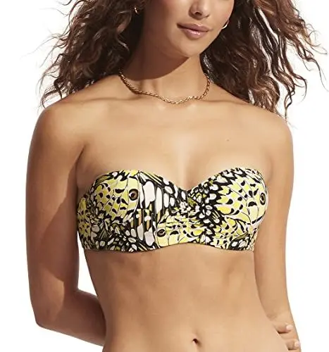 Produktbild: Seafolly Damen Bustier Bandeau Top Badeanzug Bikini, Take Flight Wild Lime, 40