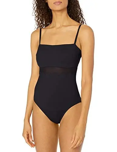 Produktbild: Seafolly Damen Petal Edge Dd Maillot Badeanzug, Schwarz (Black Black), 38 (Herstellergröße: 12)