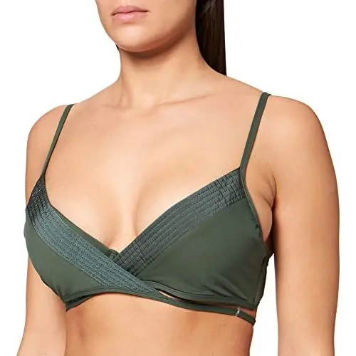Produktbild: Seafolly Damen Quilted Wrap Front Booster Bikinioberteil, Grün Forest), 32 (Herstellergröße: 6)