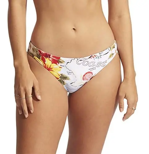 Produktbild: Seafolly Damen Umkehrbarer Hipster Badeanzug Bikini-Unterteile, Coast to Coast Powder Blue, 36