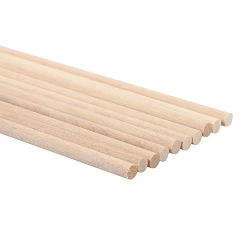 Produktbild: 10 Stück Runde Holzstäbe 30 Cm Lang Holzdübelstäbe Hartholzstäbe für Kunsthandwerksprojekte (5MM * 30CM)