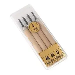 Produktbild: 4-teiliges Holzschnitzmesser, Handschärfer Stempel Schnitzen Set Werkzeug, Detail Stempel Schnitzer, Holz Feines Schnitzwerkzeug Set (Nummer Zwei)