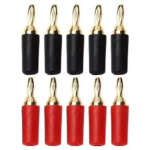Produktbild: SEAFRONT 5 Sets Fiches Bananenstecker 2,5 mm Musikanlage, Lautsprecher Bananenstecker Messing Vergoldet Lötstecker Lautsprecherstecker Rot und Schwarz