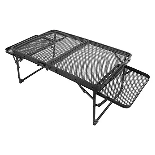 Produktbild: SEAFRONT Klappbarer Grill-Klapptisch aus Aluminiumlegierung, Klapptischständer aus Aluminiumlegierung, Tragbarer Klapptisch, Zweistufiger Klappgitter-Grilltisch für