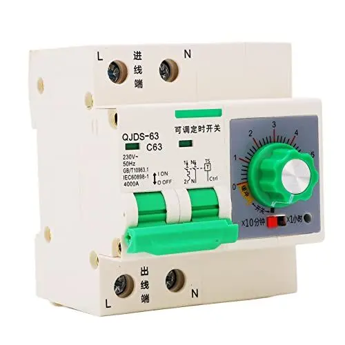 Produktbild: SEAFRONT Mechanische Zeitschaltuhr Zeitsteuerung 230 V Zeitschaltuhr Hutschiene für Wasserpumpen Poolpumpen Warmwasserbereiter 0-60 Minuten/Stunden Zeitschalter Schaltuhr Timer