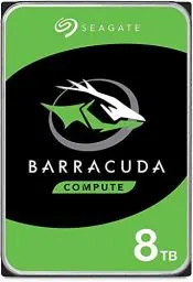 Produktbild: Seagate BarraCuda 8TB interne Festplatte HDD, 3.5 Zoll, 5400 U/Min, 256 MB Cache, SATA 6GB/s, silber, Modellnr.: ST8000DM004