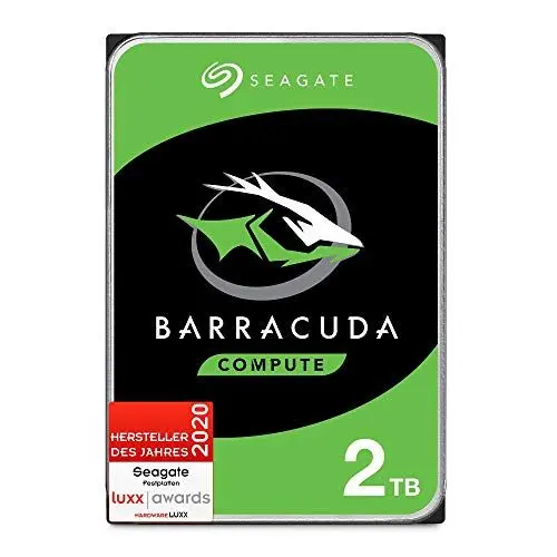 Produktbild: Seagate BarraCuda 2TB, Interne Festplatte HDD, 3.5 Zoll, 7200 U/Min, 256 MB Cache, SATA 6GB/s, silber, inkl. Data Rescue Service (ST2000DMZ08)