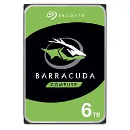 Produktbild: Seagate Barracuda 6TB interne Festplatte HDD, 3.5 Zoll, 5400 U/Min, 256 MB Cache, SATA 6GB/s, silber, Modellnr.: ST6000DM003