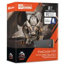 Produktbild: Seagate FireCuda 530 NVMe SSD 2TB, für PS5/PC, M.2 PCIe Gen4 ×4 NVMe 1.4, bis zu 7.300 MB/s, 3D-TLC-NAND, 640 TBW, Kühlkörper, 3 Jahre Rescue Service, Modellnr.: ZP2000GM3A023